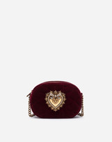 Thumbnail for your product : Dolce & Gabbana Devotion Camera Bag In Quilted Smooth Velvet