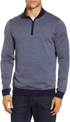 Brax Steffen Quarter Zip Wool Pullover - ShopStyle Long Sleeve Shirts