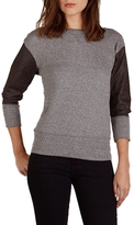 Thumbnail for your product : Current/Elliott Stadium Sweatshirt With Coated Sleeves