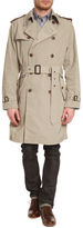 Thumbnail for your product : Hackett Mayfair Beige Trench Coat with Leather Collar Lining