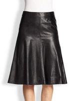 Thumbnail for your product : Milly Celine Leather Bell Skirt