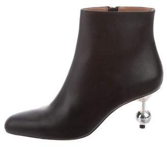 Marni Leather Round-Toe Ankle Boots