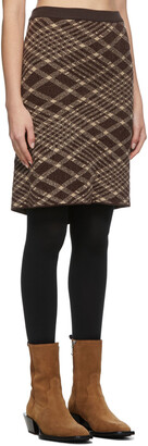 TheOpen Product Brown Knit Hook Check Skirt