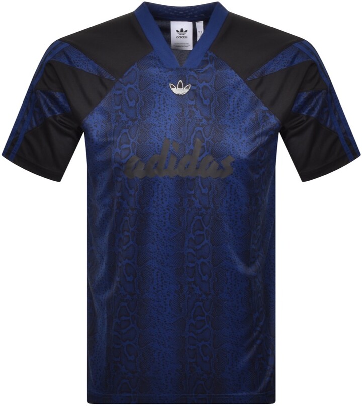 adidas Animal Print T Shirt Blue - ShopStyle