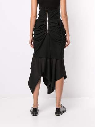 aganovich asymmetric draped skirt