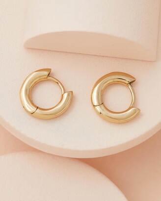 Luv Aj Women's Gold Earrings - Plain Amalfi Huggie Hoop Earrings
