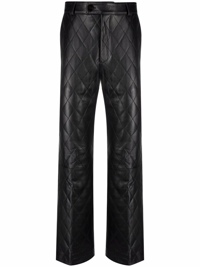 Ernest W. Baker Quilted Leather Trousers ShopStyle Pants