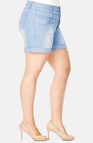Thumbnail for your product : City Chic 'Hi Waist' Stretch Denim Shorts (Plus Size)