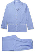 Thumbnail for your product : Zimmerli Mercerised Cotton Pyjama Set - Blue