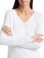 Thumbnail for your product : St. John Luxe Links Texture Knit V-Neck Sweater