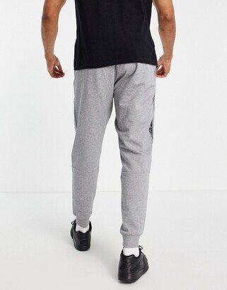 Armani EA7 tape french terry joggers in grey - ShopStyle Trousers