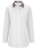 Thumbnail for your product : Carven White Cotton Leopard Collar Shirt