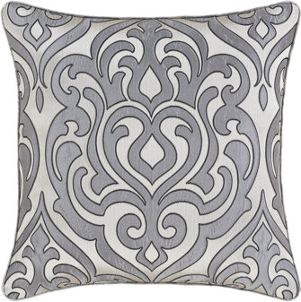 J Queen New York Bolero - Pewter 20" Square Decorative Throw Pillow