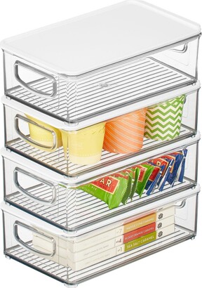 mDesign Plastic Kitchen Pantry Storage Organizer Container Bin - Clear