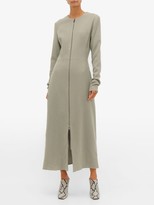 Thumbnail for your product : Raey Zip-front Wool-crepe Midi Dress - Grey