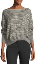 Thumbnail for your product : Theory Boat-Neck Jacquard Cashmere Sweater