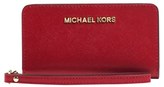 Thumbnail for your product : MICHAEL Michael Kors Saffiano Slim Tech Patent Wristlet
