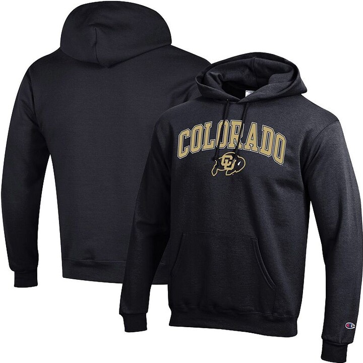 Men's Champion Black Colorado Buffaloes Arched Logo Fleece Pullover Hoodie