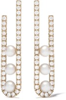 Thumbnail for your product : Yoko London 18kt yellow gold Sleek Akoya pearl and diamond earrings