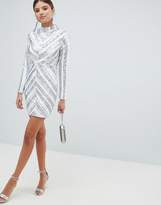 Thumbnail for your product : Girl In Mind Sequin Long Sleeve Mini Dress