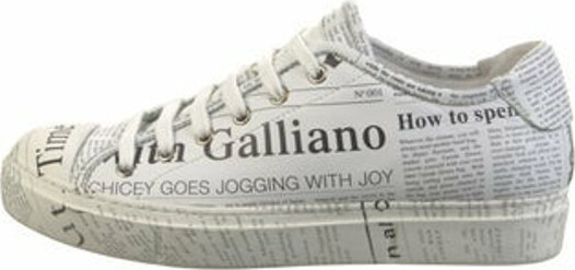 John Galliano Women's Logo Print Sneakers In White Black