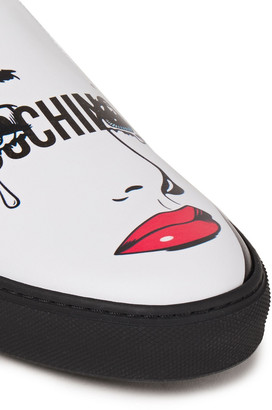 Moschino Printed Leather Sneakers