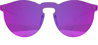 Illesteva Rimless Mirrored Iridescent Sunglasses, Pink