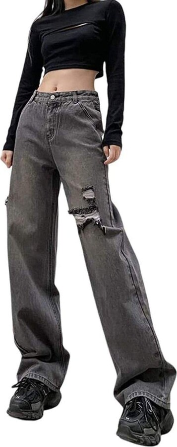 Generic Boot Cut for Women Jeans Boyfriend High Waisted Jeans