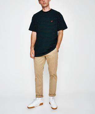 Spencer Project Pique Stripe Short Sleeve T-shirt Black