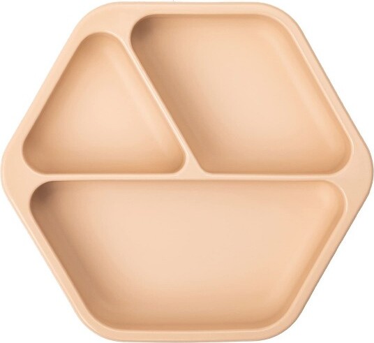 tiny twinkle TinyTwinkleSiliconeSuctionDividedPlateBaby/ToddlerDishforIndependentEating(Sand)