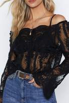 Thumbnail for your product : Nasty Gal Watch This Lace Off-the-Shoulder Top