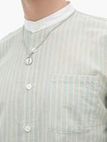 Thumbnail for your product : A.P.C. Mark Granddad-collar Striped Cotton Shirt - Mens - Green