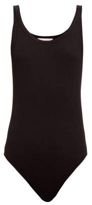 RE/DONE Ribbed Cotton-jersey Sleeveless Bodysuit - Womens - Black