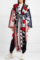 Thumbnail for your product : Stella McCartney Belted Intarsia Wool-blend Robe - Black