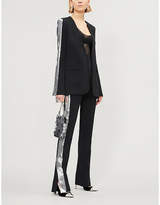 Thumbnail for your product : David Koma Sequin-embellished high-rise straight crepe trousers