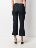 Thumbnail for your product : MICHAEL Michael Kors High-Rise Embossed-Buttons Cropped Jeans