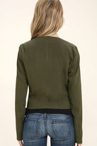 Thumbnail for your product : Lush The Last Word Olive Green Jacket