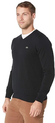 Lacoste Long Sleeve Half Moon V-Neck Jersey Sweater Men's Sweater