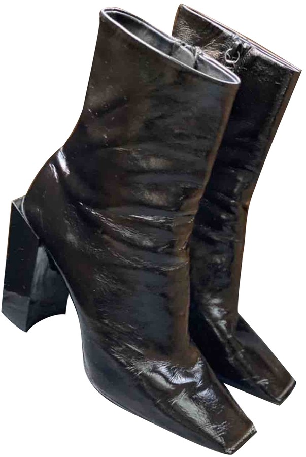 balenciaga patent leather boots