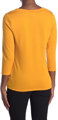 Love by Design Debbie Laced Crew Neck 3/4 Sleeve Top
