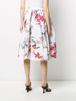 Thumbnail for your product : Alexander McQueen Floral Print Midi Skirt