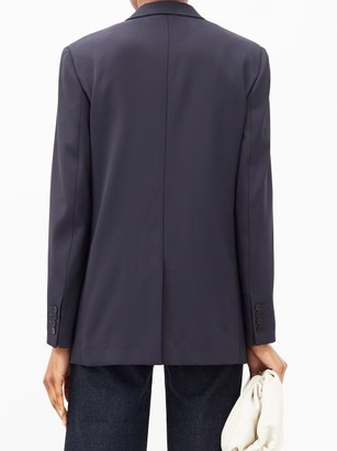 ANOTHER TOMORROW Oversized Single-breasted Twill Jacket - Navy