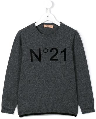 No21 Kids logo printed jumper