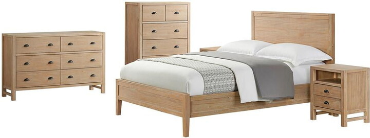 Alaterre Furniture Arden 5-Piece Wood Bedroom Set with Queen Bed, Two 2-Drawer Nightstand, 5-Drawer Chest, 6-Drawer Dresser