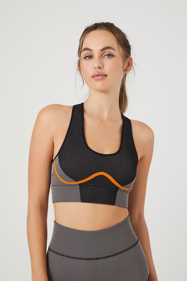 Forever 21 Women's Seamless Colorblock Sports Bra in Black/Purple Small -  ShopStyle