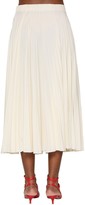 Thumbnail for your product : Valentino Vlogo Print Pleated Jersey Midi Skirt