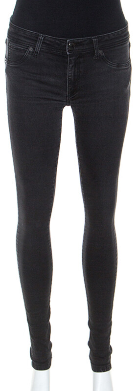 Burberry Brit Dark Grey Denim Skinny Low Rise Jeans M