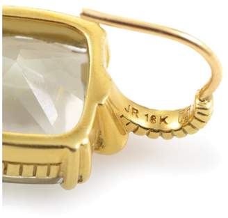 Judith Ripka 18K Yellow Gold Prasiolite & Diamond Earrings