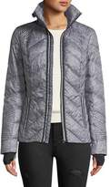 Thumbnail for your product : Blanc Noir Metallic Zip-Front Quilted Puffer Jacket with Reflective Trim