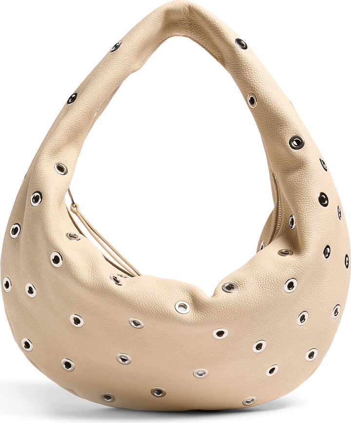 KHAITE Olivia Medium Grommet Leather Hobo Bag